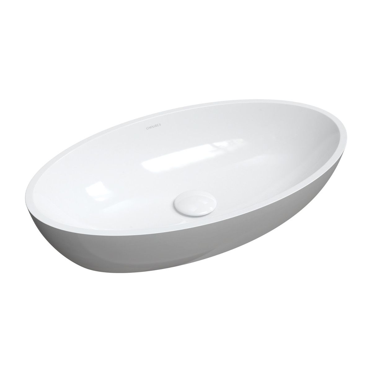 Lavoar OMNIRES SIENA, Compozit Roca Dolomit, Gri Alb, lucios, 60x35 cm, montaj pe blat