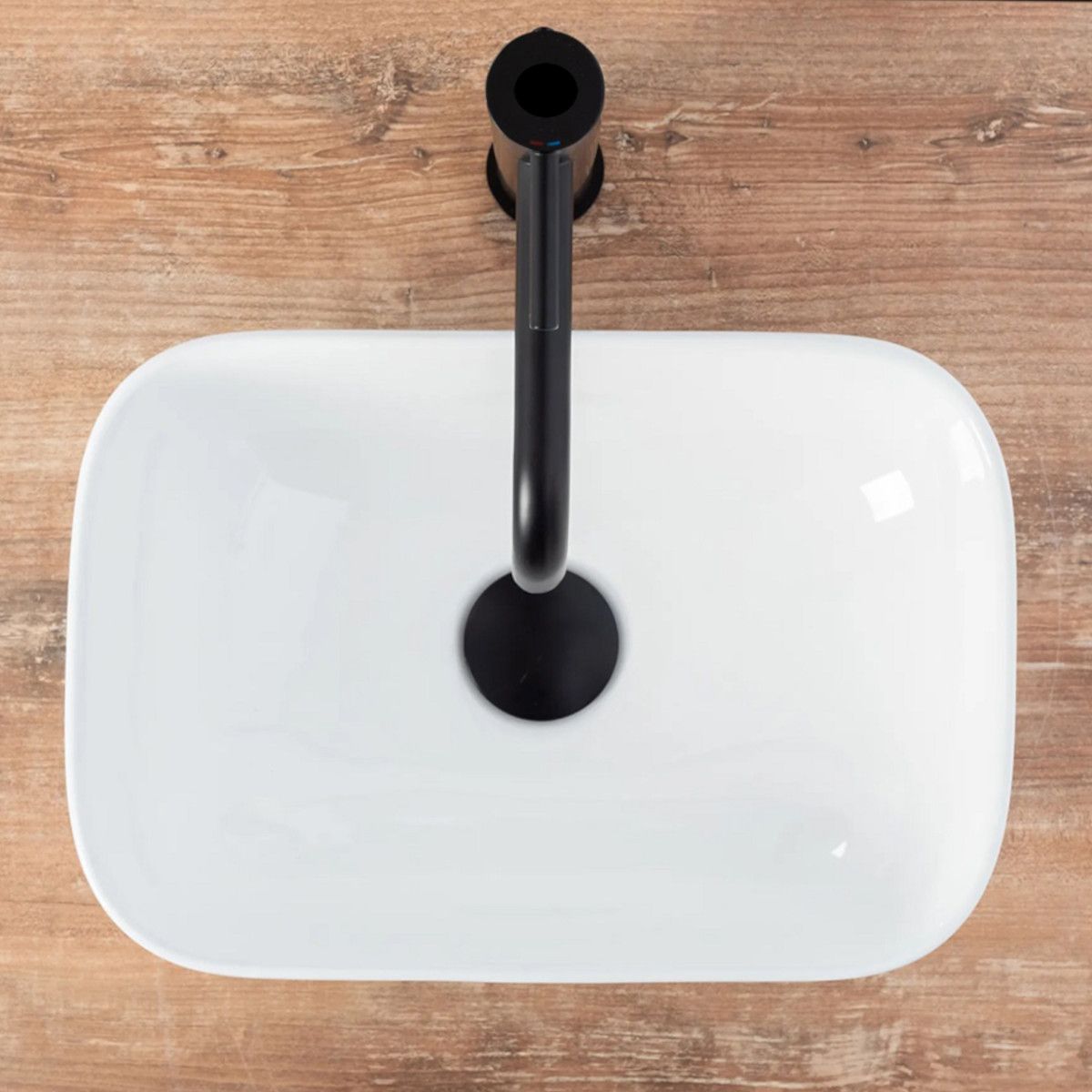 Lavoar REA Belinda Mini, Alb, 36x25 cm, montaj pe blat, ceramica sanitara