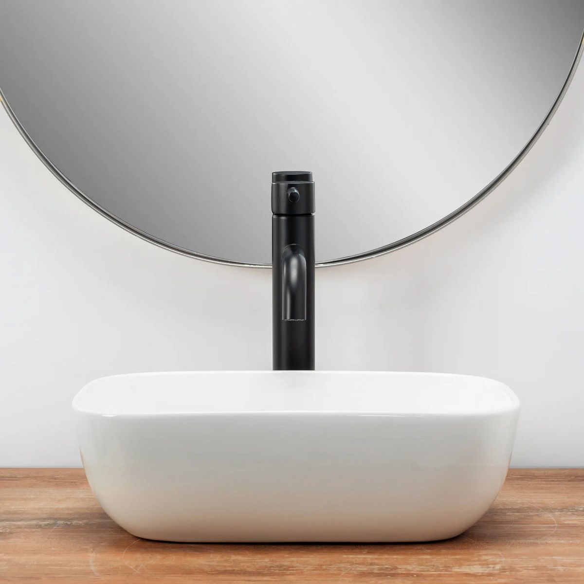Lavoar REA Belinda Mini, Alb, 36x25 cm, montaj pe blat, ceramica sanitara