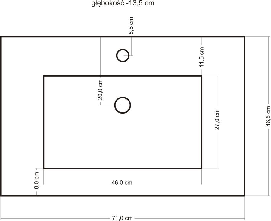 Lavoar REA Dafne, Alb, lucios, 71x46.5 cm, motanj semi-incastrat, ceramica sanitara, cu gaura baterie si preaplin