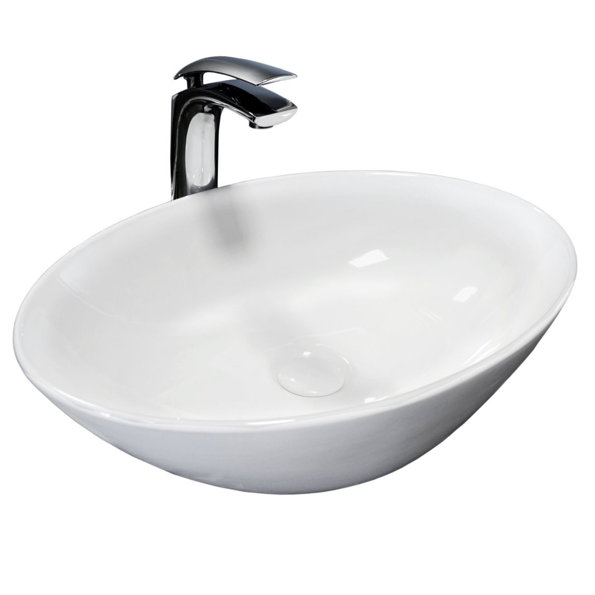 Lavoar HANA, oval 56x39 cm, colectia Slim Edge, design modern, montaj pe blat