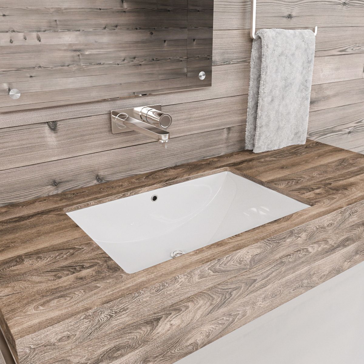 Lavoar Romeo, Alb, 53x37 cm, montaj ingropat, ceramica sanitara