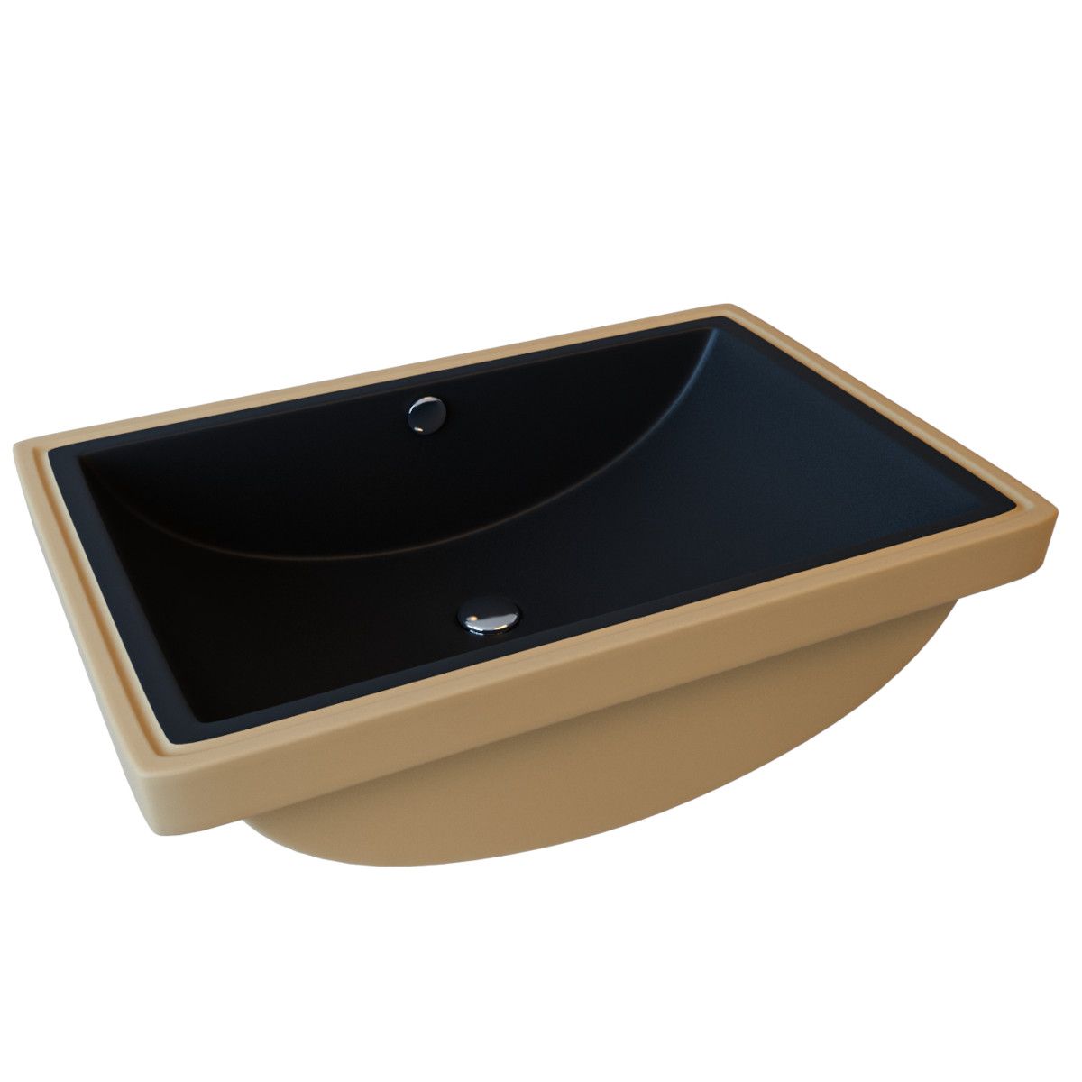 Lavoar Romeo, Negru Mat, 53x37 cm, montaj ingropat, ceramica sanitara