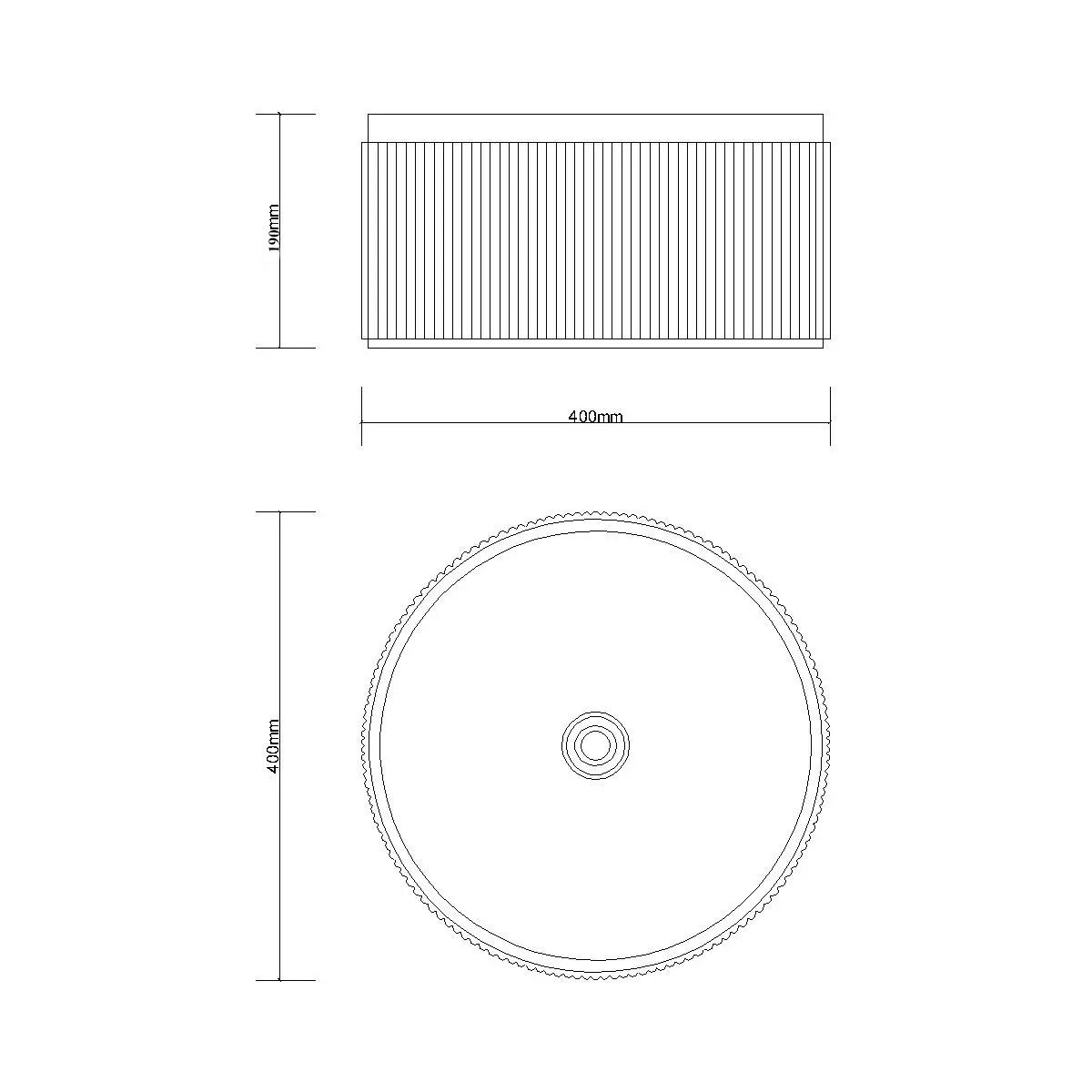 Lavoar Milena,compozit mineral, Gri concrete, montaj pe blat, diametru 40 cm, Royalty Line by Ego