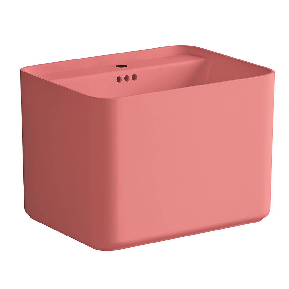 Lavoar, Roz Somon Mat, Power color, montaj suspendat, cu gaura de baterie 50x40 cm, Alfonso