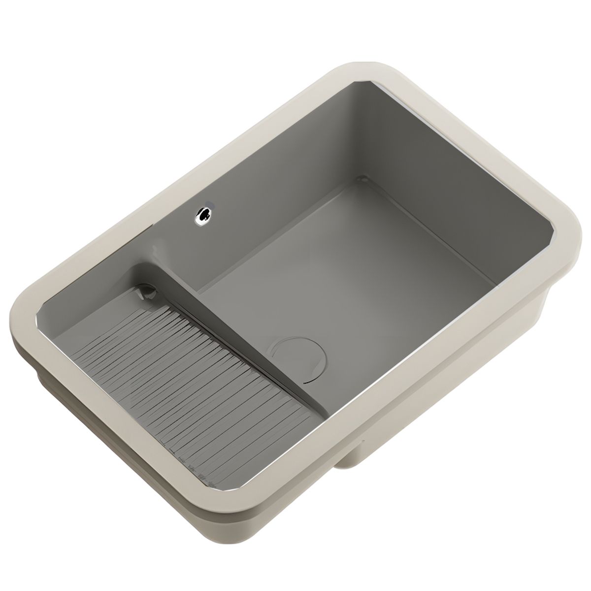 Lavoar Spalatorie, Gri Mat, Power Color, montaj incastrat sub blat, ceramica sanitara, 60x40, Lavio