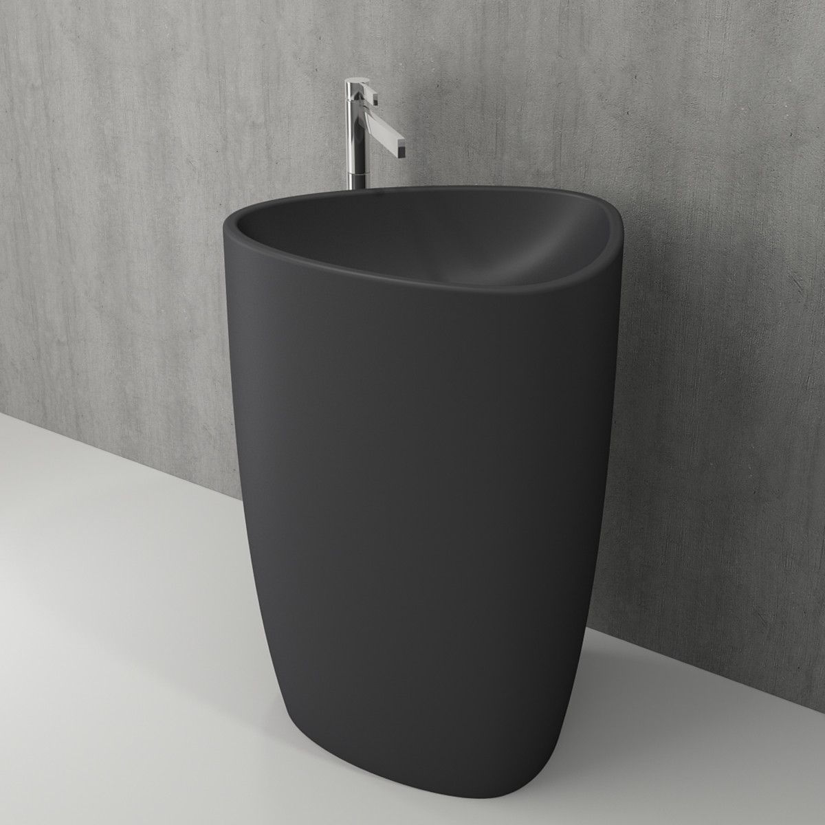 Lavoar stativ Britney, montaj pe podea, 58x43x86 cm, capac ceramic, antracit mat, Royalty Line by Ego