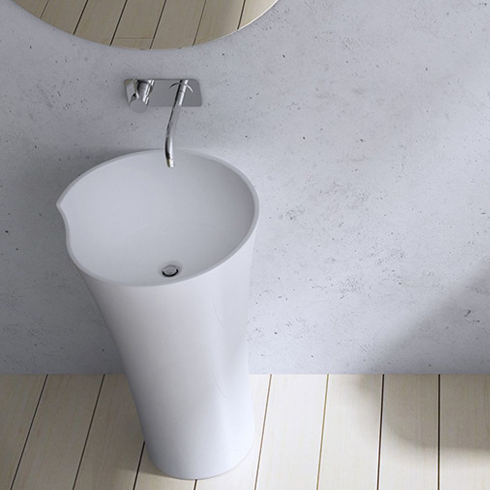 Lavoar stativ EGO 30, Alb, lucios, 53x53x88 cm, montaj podea, compozit marmura