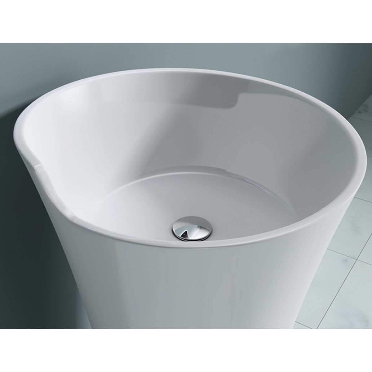 Lavoar stativ EGO 30, Alb, lucios, 53x53x88 cm, montaj podea, compozit marmura
