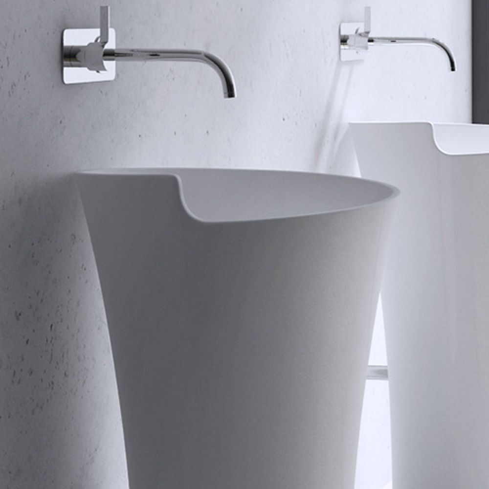 Lavoar stativ EGO 30, Alb, lucios, 53x53x88 cm, montaj podea, compozit marmura