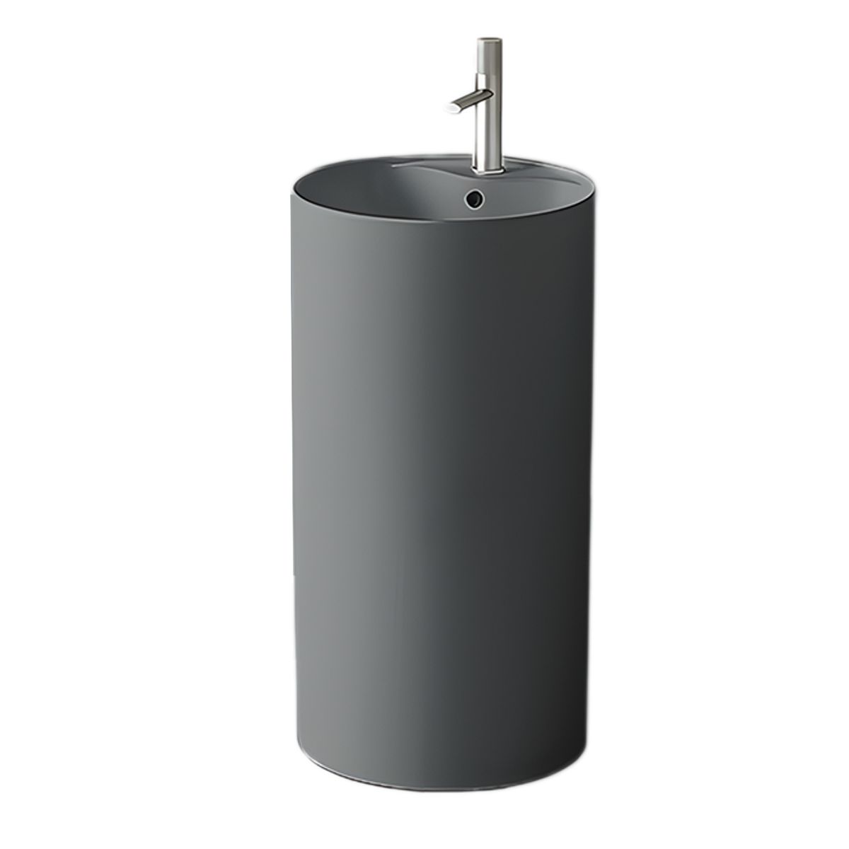 Lavoar stativ, Gri Mat, Power Color, cu gaura de baterie, diametru 45 cm, ceramica sanitara, Modena