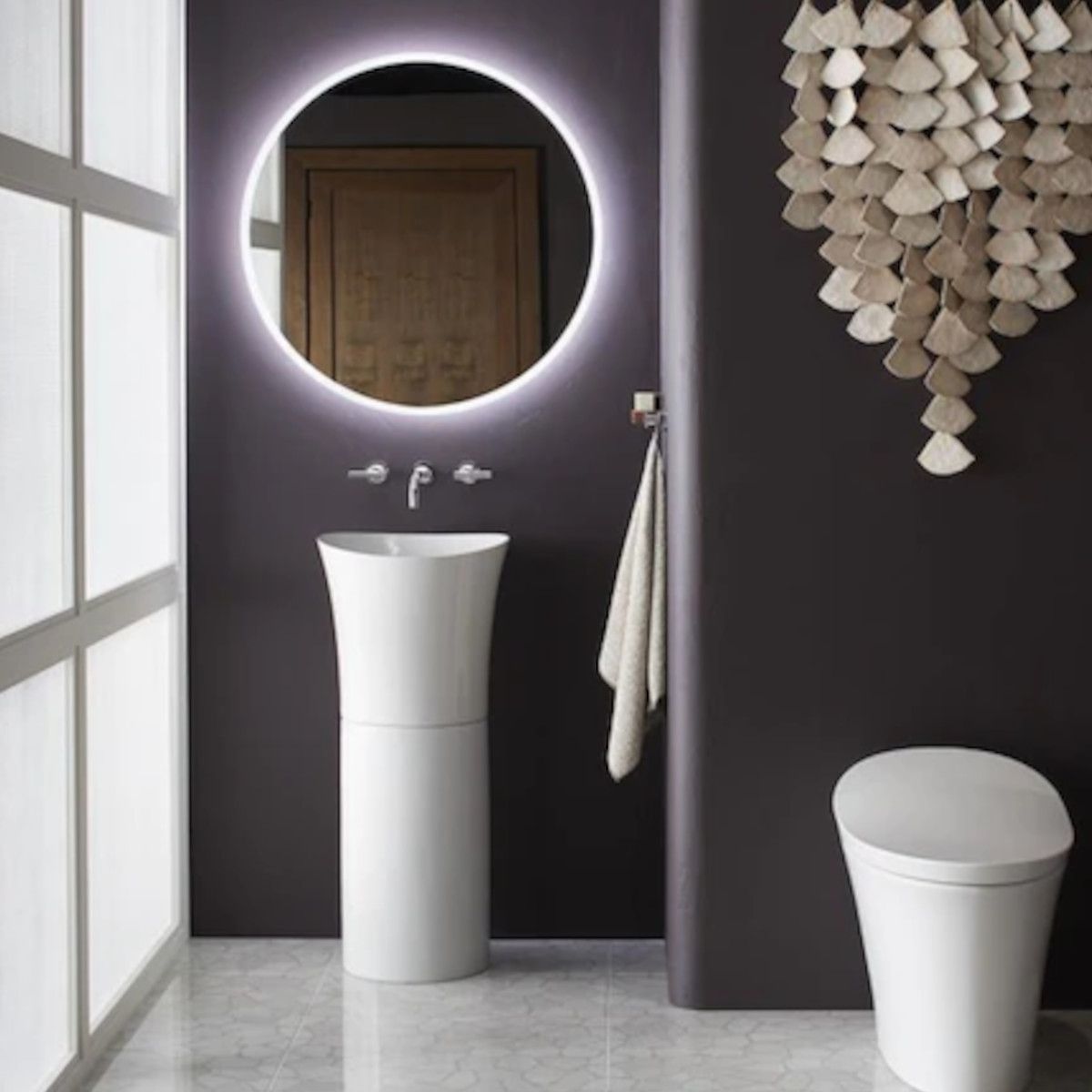 Lavoar stativ Latina, 40x40x91 cm, montaj pe podea, ceramica sanitara, Royalty Line by Ego