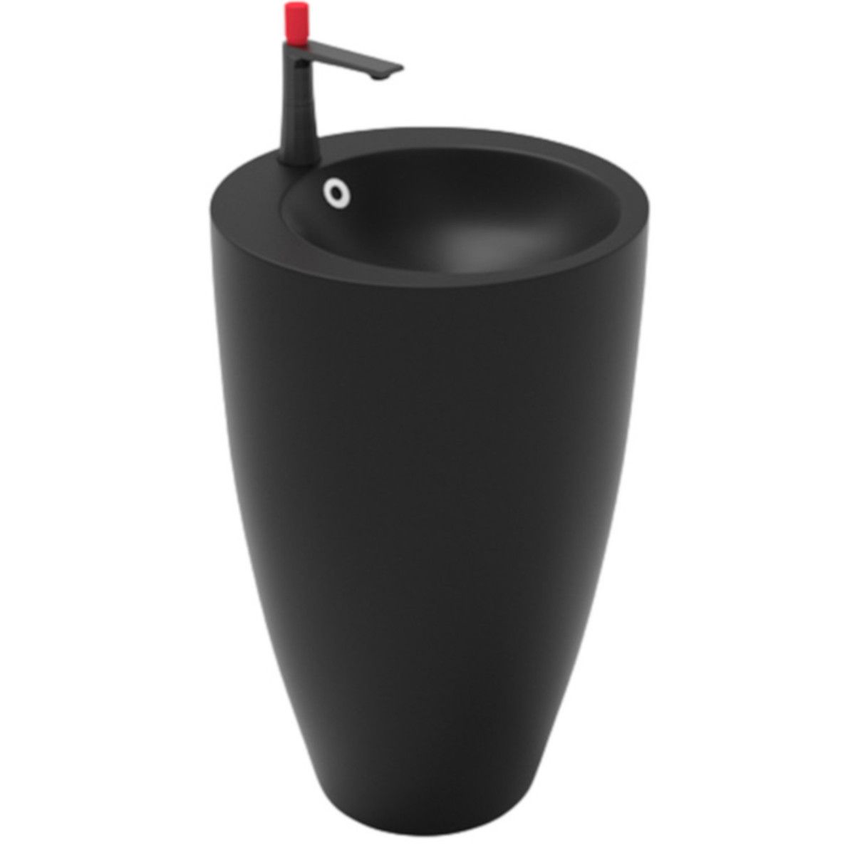 Lavoar stativ Marco, Negru Mat, Power Colour, 50x50x82 cm, montaj pe podea, ceramica sanitara