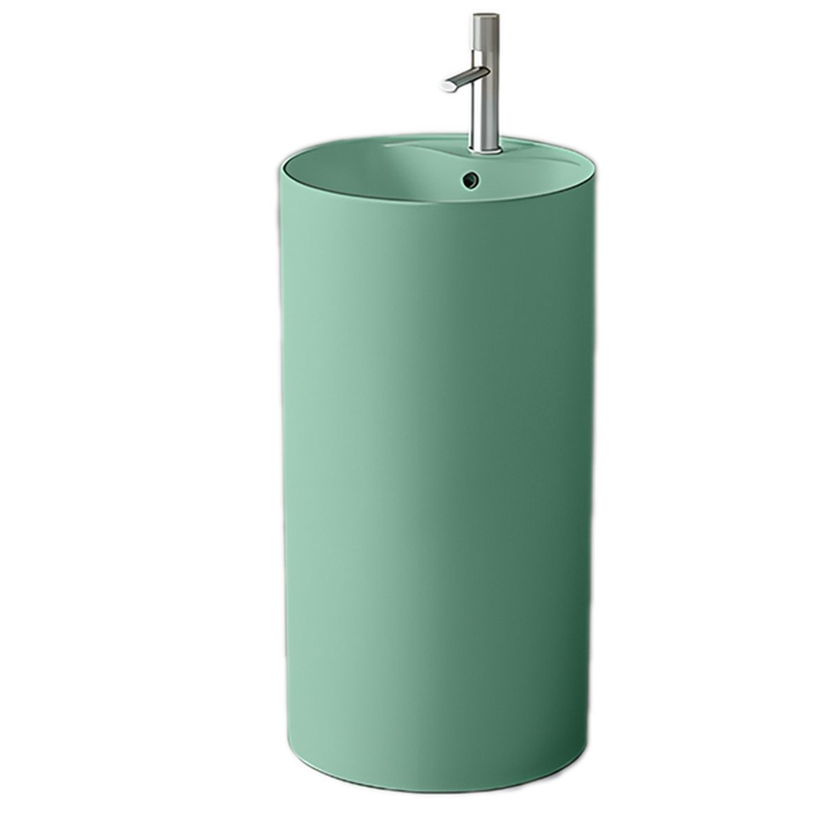 Lavoar stativ, Verde Mint Mat, Power Color, cu gaura de baterie, diametru 45 cm, ceramica sanitara, Modena