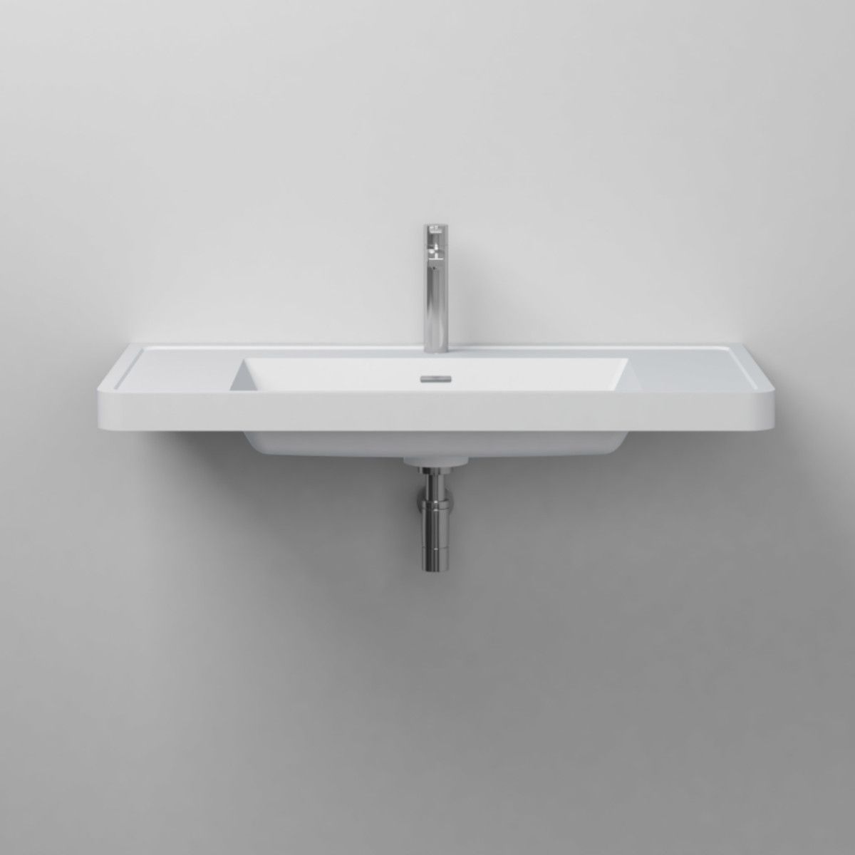 Lavoar Zara, compozit mineral, montaj suspendat sau semi-incastrat, cu gaura de baterie, 90x48 cm
