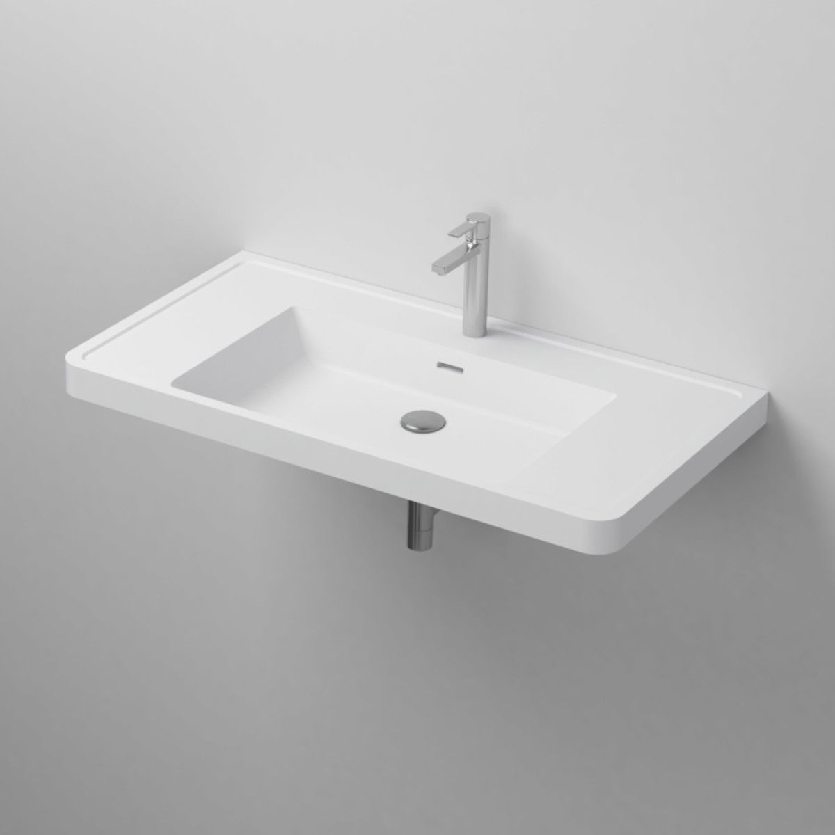 Lavoar Zara, compozit mineral, montaj suspendat sau semi-incastrat, cu gaura de baterie, 90x48 cm