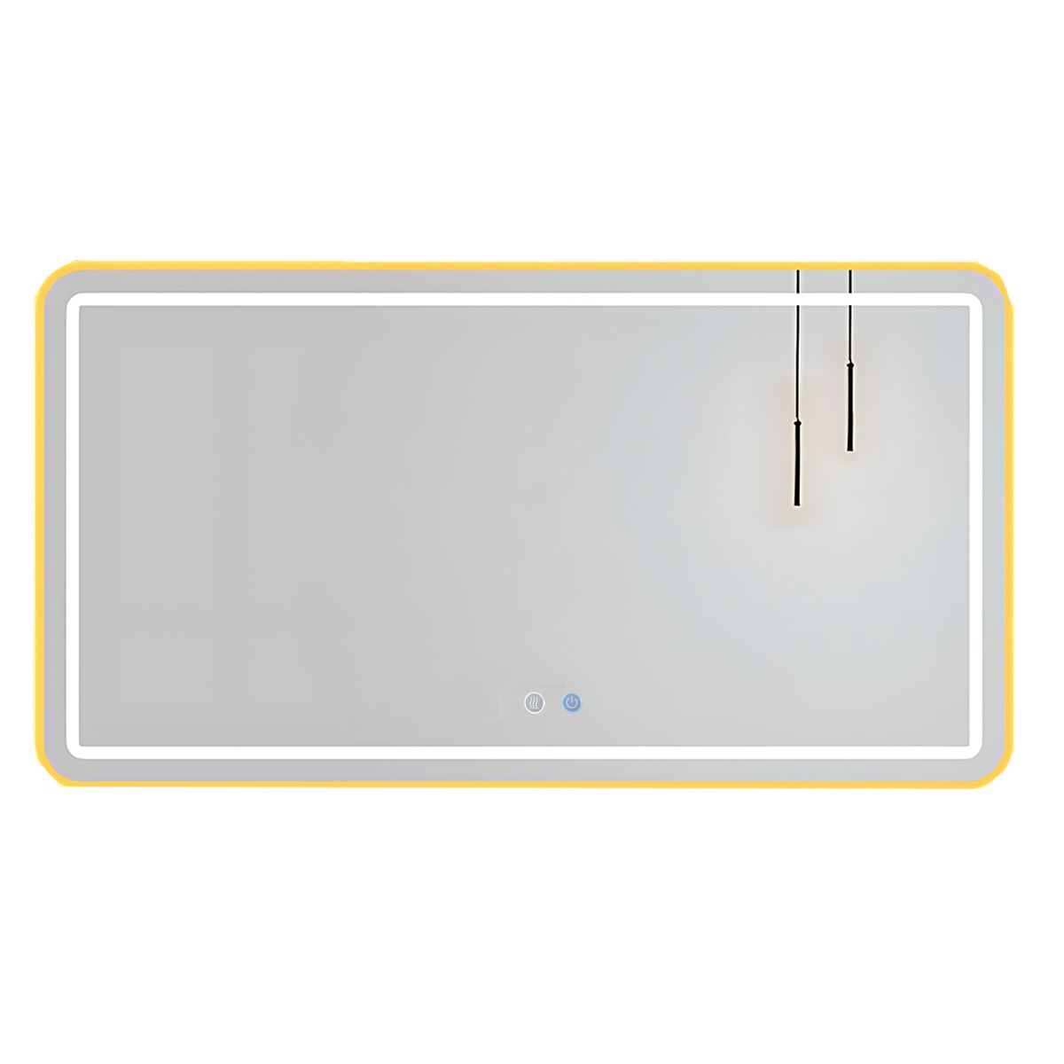 Oglinda Led, Cadru auriu, Dezaburire, Buton Touch, 3 Culori, Intensitate reglabila, dimensiuni 60-70x80-150 cm, Feliz