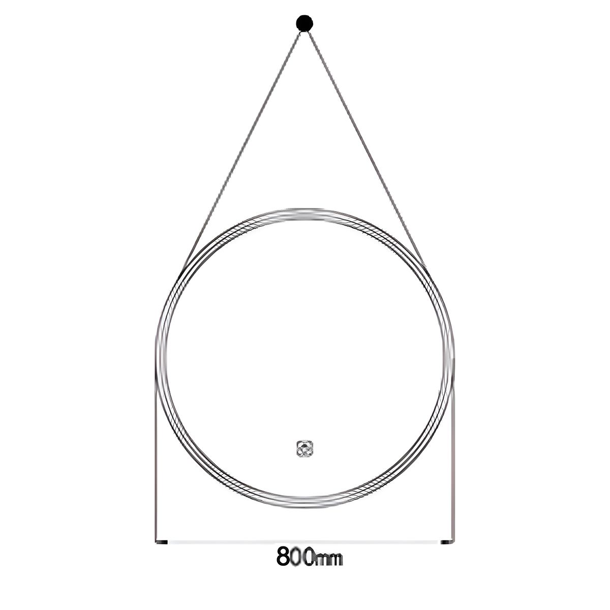 Oglinda Led, curea, cadru auriu, touch, 3 Culori, dezaburire, 5 mm, diametru de 70- 80 cm, Spectra