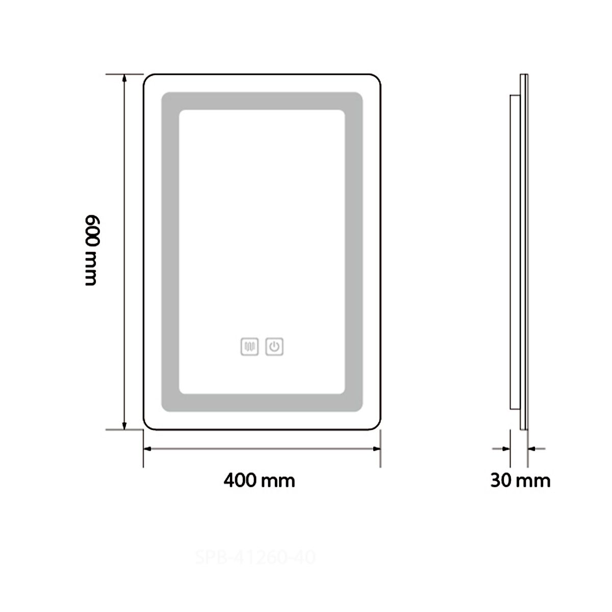 Oglinda Led, Dezaburire si Buton Touch, 3 Culori, Intensitate reglabila, dimensiuni 40-60x60-140 cm, Feliz