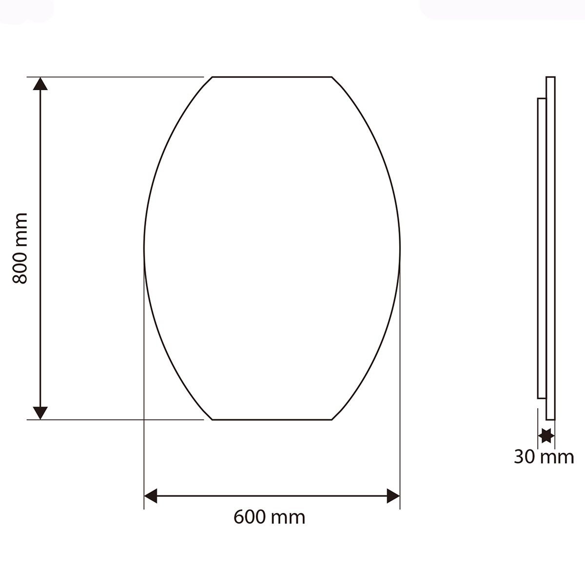 Oglinda Led, Dezaburire si Buton Touch, 5 mm, 3 Culori, Intensitate reglabila, dimensiuni de 60x80 si 70x100 cm, Luna