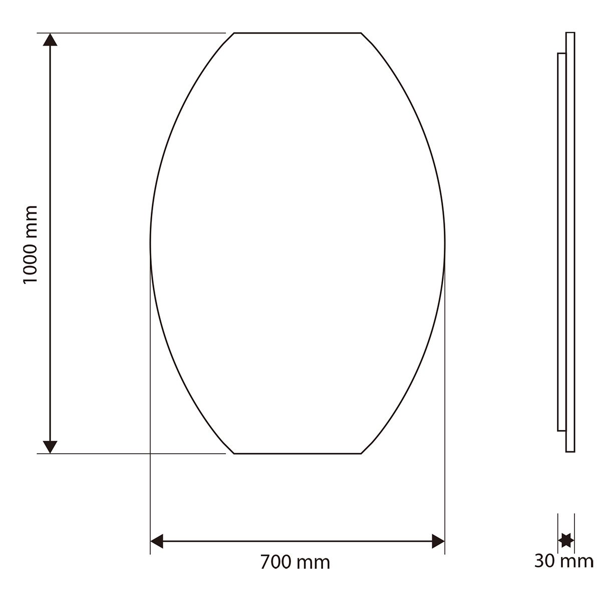 Oglinda Led, Dezaburire si Buton Touch, 5 mm, 3 Culori, Intensitate reglabila, dimensiuni de 60x80 si 70x100 cm, Luna
