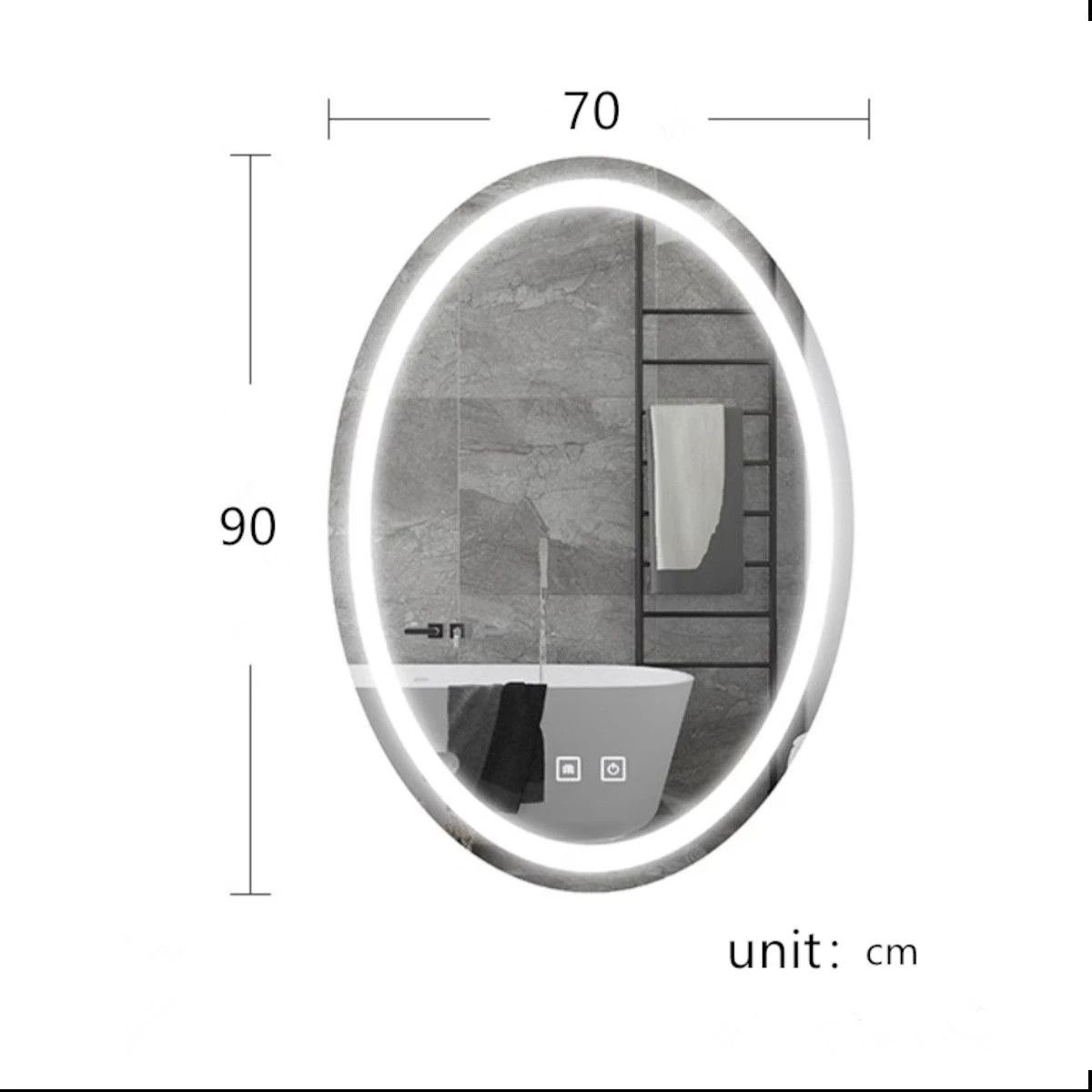 Oglinda Led, Dezaburire si Buton Touch, Resigilat, 5 mm, 3 Culori, Intensitate reglabila, dimensiuni 70x90 cm, Fiesta