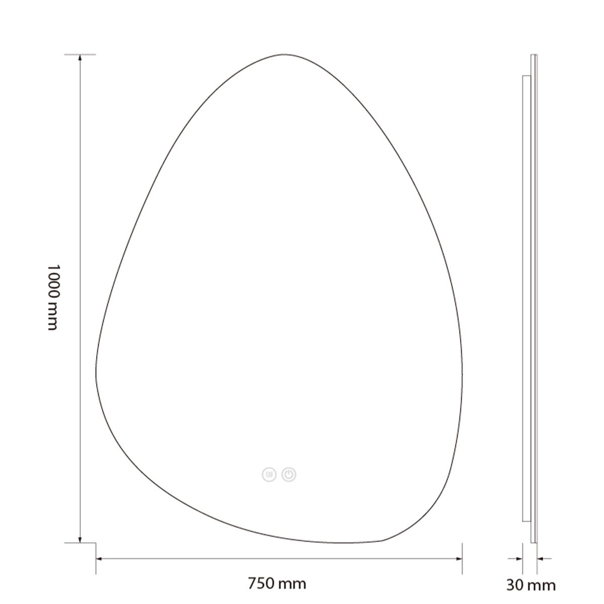 Oglinda Led, Dezaburire si Buton Touch, sticla 5mm, 3 Culori, Intensitate reglabila, dimensiuni 60-75 x 80-100 cm, Gloria