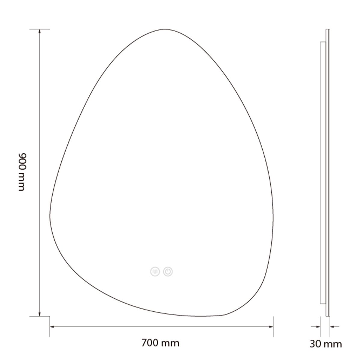 Oglinda Led, Dezaburire si Buton Touch, sticla 5mm, 3 Culori, Intensitate reglabila, dimensiuni 60-75 x 80-100 cm, Gloria