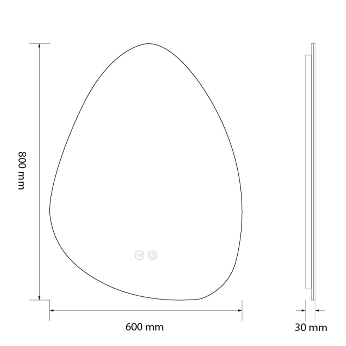 Oglinda Led, Dezaburire si Buton Touch, sticla 5mm, 3 Culori, Intensitate reglabila, dimensiuni 60-75 x 80-100 cm, Gloria