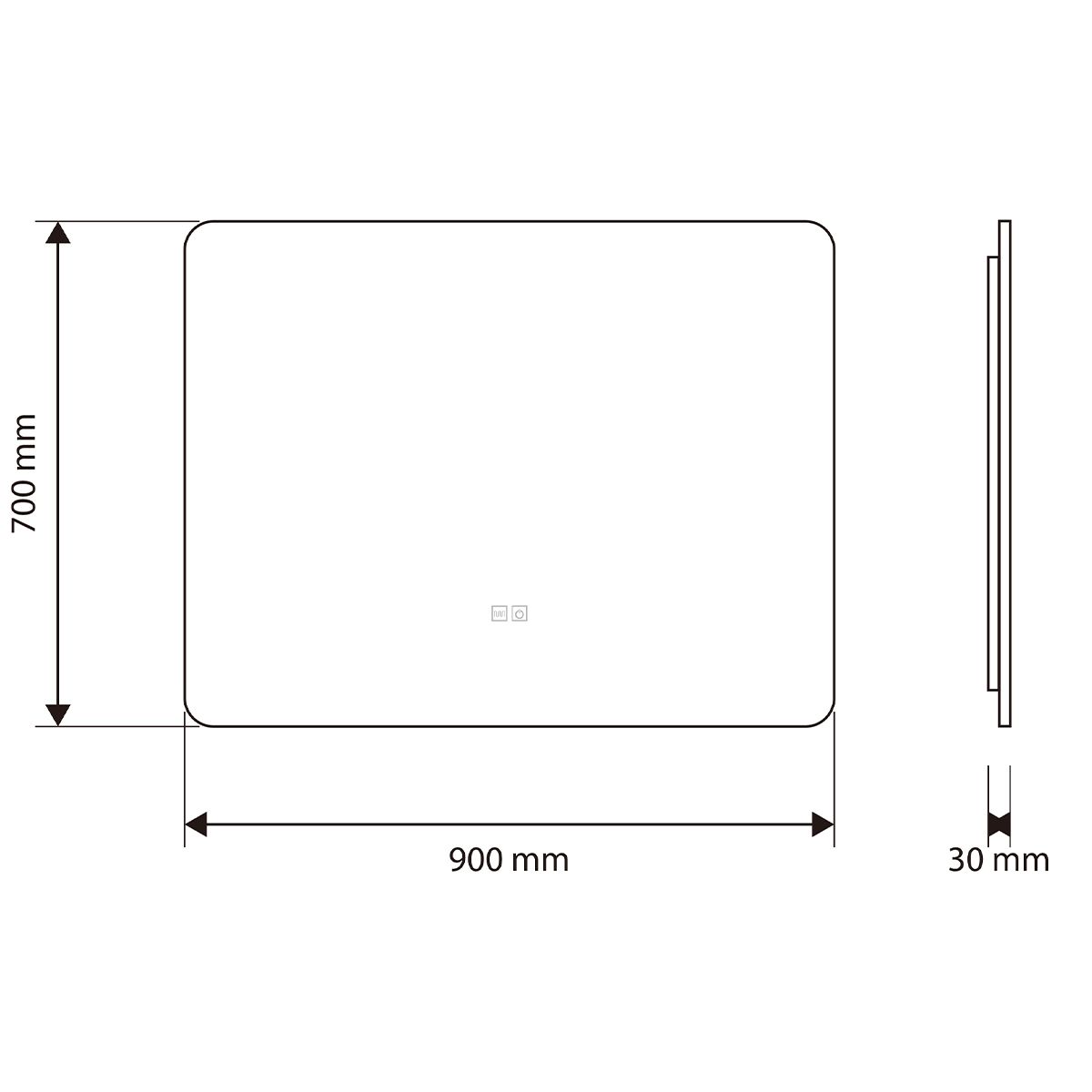 Oglinda pentru baie cu LED, dezaburire si intrerupator touch, 5 mm, dimensiuni: 60-70x80-140 cm, 3 culori reglabile, Louie