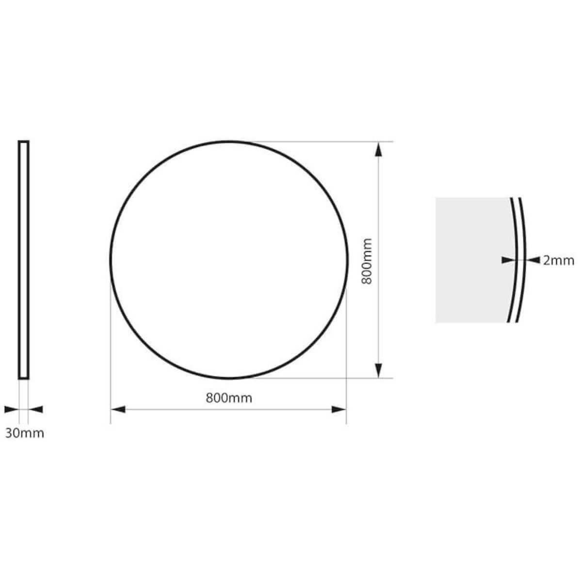 Oglinda rotunda, cadru negru, dimensiuni intre 70-90 cm, Ego-Ventura