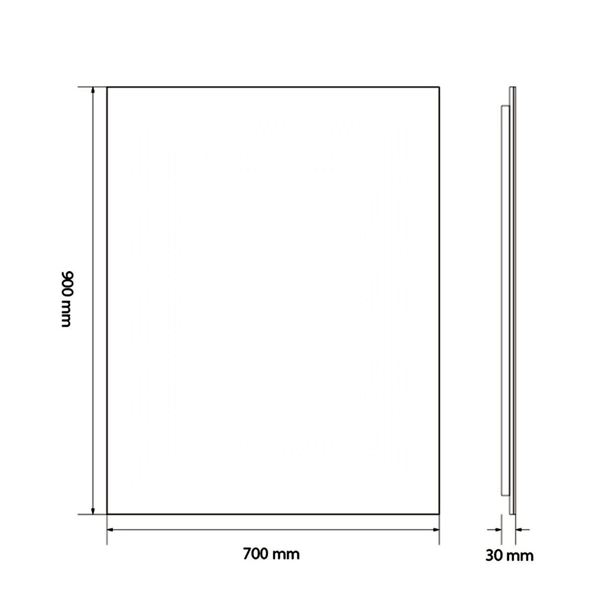 Oglinda, sticla 5 mm, montaj reversibil, dimensiuni 70 x 90 cm, Clara