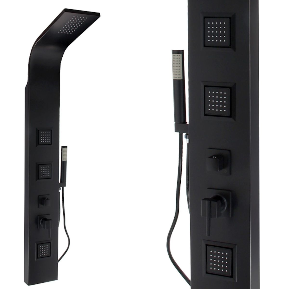 Panel de dus din aluminiu, 7801, Negru Mat, Design Deosebit, Hidromasaj, cu sau fara Termostat