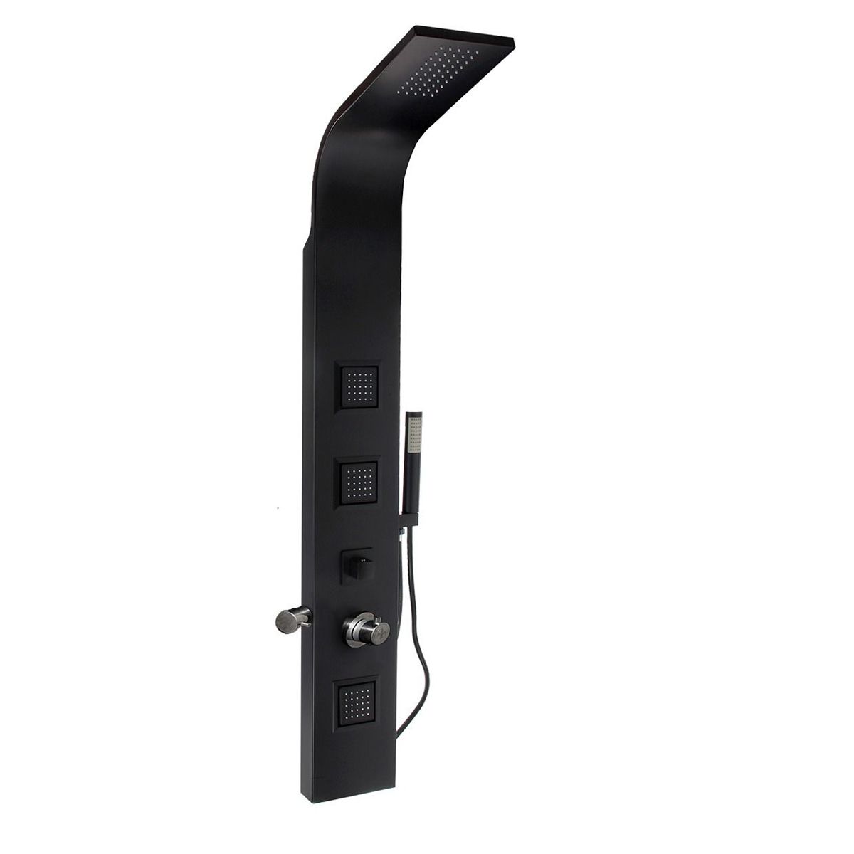 Panel de dus din aluminiu, 7801, Negru Mat, Design Deosebit, Hidromasaj, cu sau fara Termostat