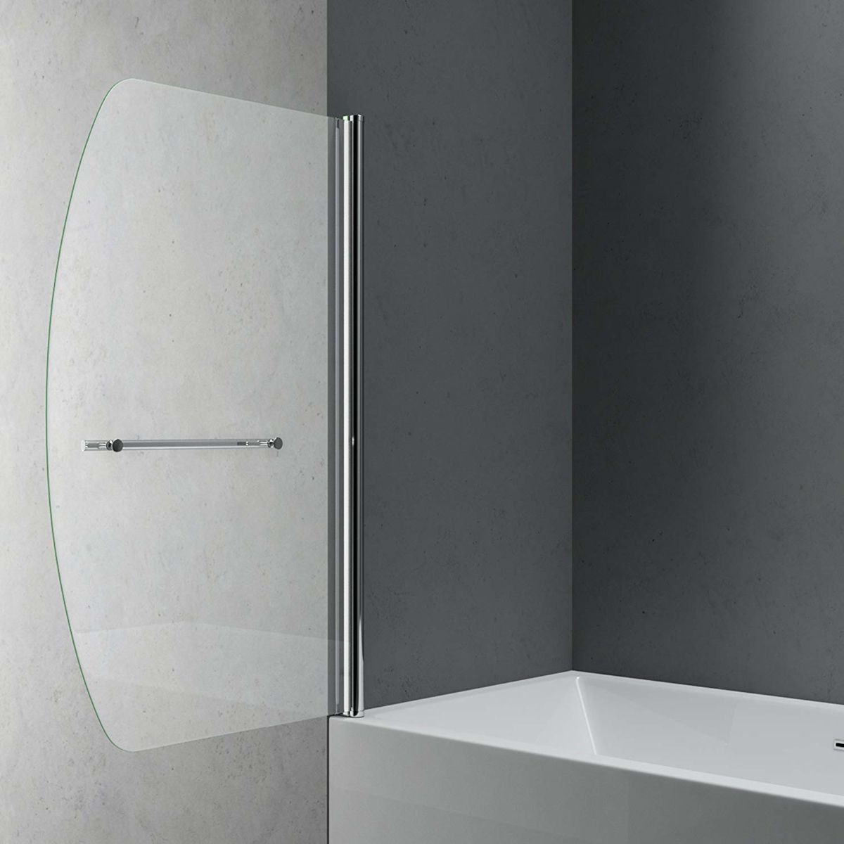 Paravan cada EGO-112, sticla securizata, Transparent sau Sablat partial, 94x140 cm, pivotant 180°, tratament Nano Easy Clean
