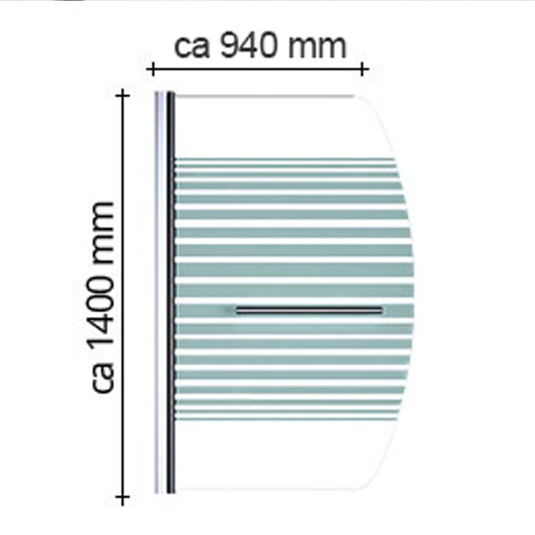 Paravan cada EGO-1121, sticla securizata 6 mm, Transparent sau Mat, 94x140 cm