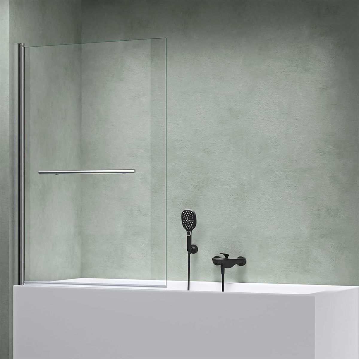 Paravan cada EGO-1121, sticla securizata 6 mm, Transparent sau Sablata partial, 94x140 cm, pivotant 180°, Nano Easy Clean
