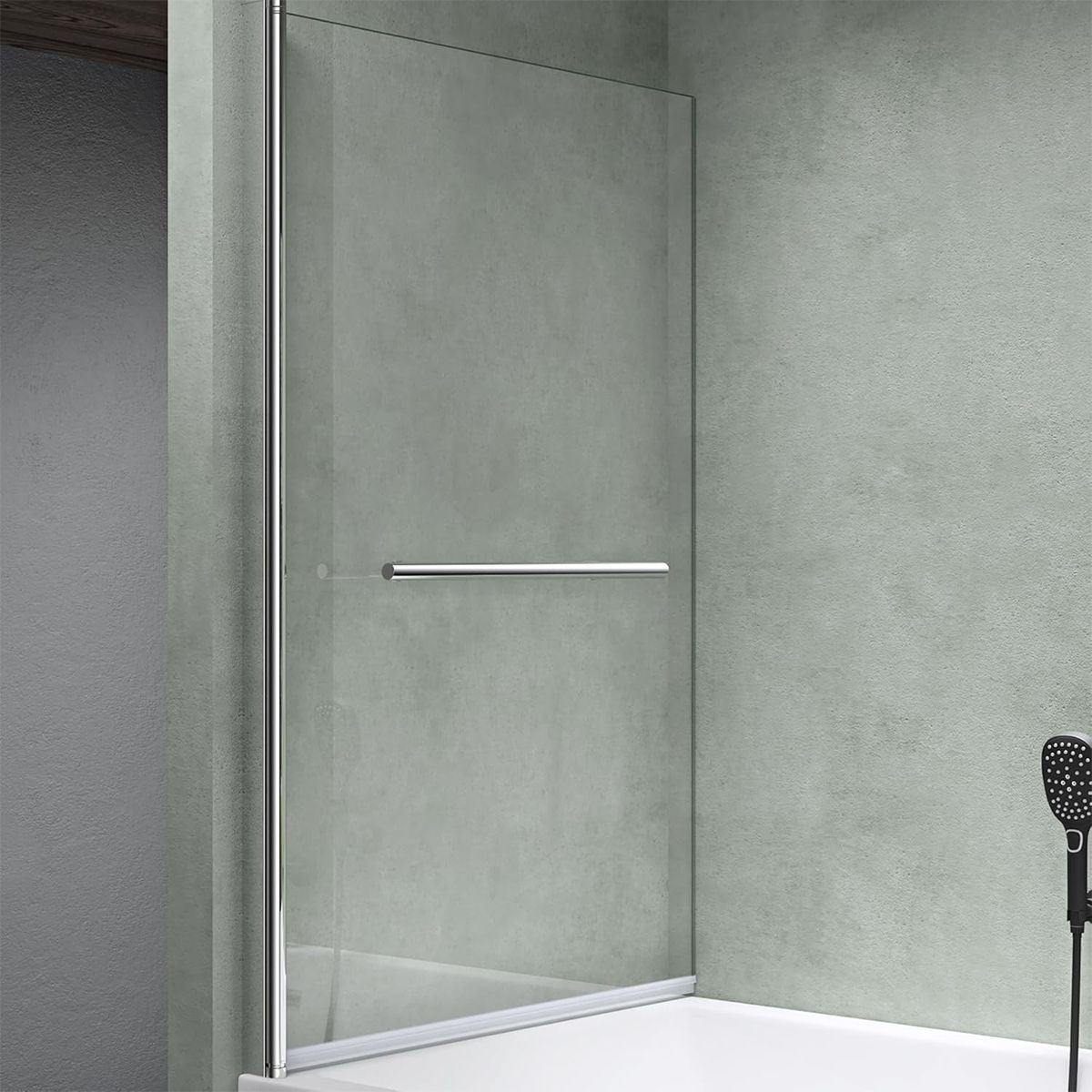 Paravan cada EGO-1121, sticla securizata 6 mm, Transparent sau Sablata partial, 94x140 cm, pivotant 180°, Nano Easy Clean