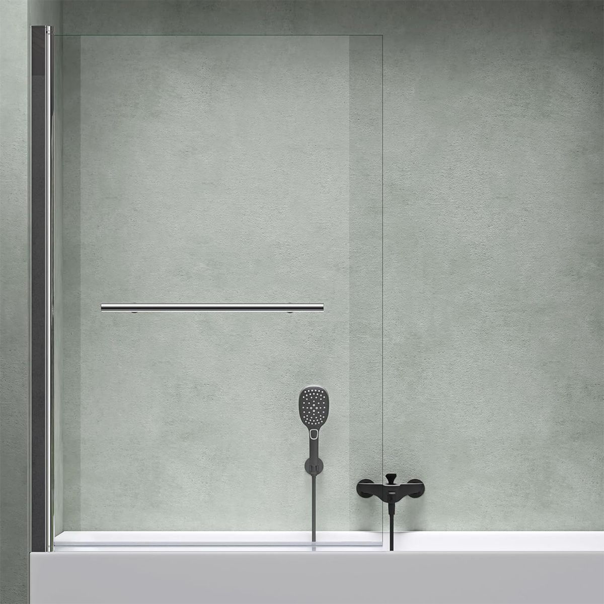 Paravan cada EGO-1121, sticla securizata 6 mm, Transparent sau Sablata partial, 94x140 cm, pivotant 180°, Nano Easy Clean