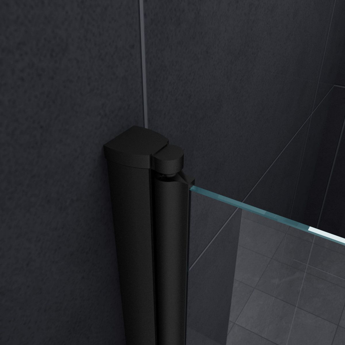 Paravan cada EGO-Sola, pliabil ,120 x 140 cm, sticla 6 mm, tratament Nano Easy Clean, finisaj negru