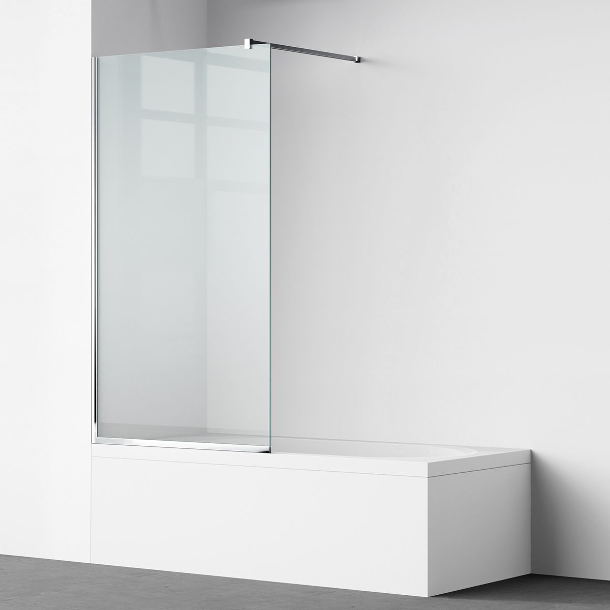 Paravan cada, fix, transparent, profile Crom, sticla securizata 8 mm, 80-90x150 cm , Nora