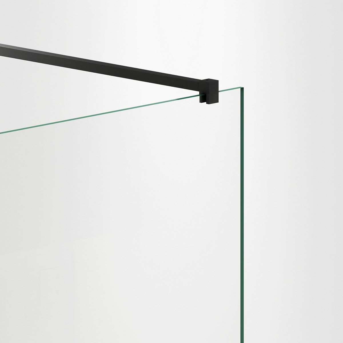 Paravan cada, fix, transparent, profile Negru Mat, sticla securizata 8 mm, 80-90x150 cm , Nora