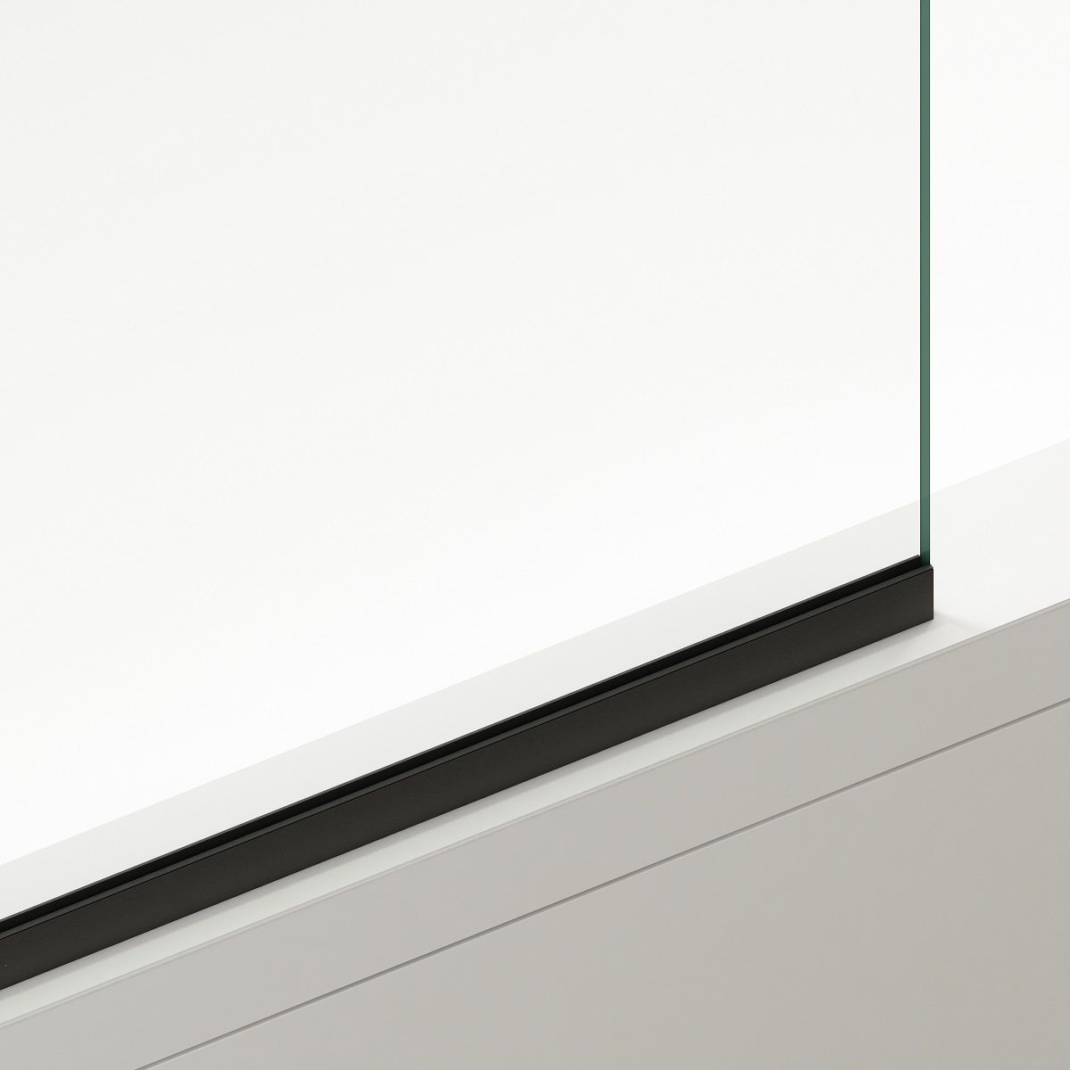 Paravan cada, fix, transparent, profile Negru Mat, sticla securizata 8 mm, 80-90x150 cm , Nora