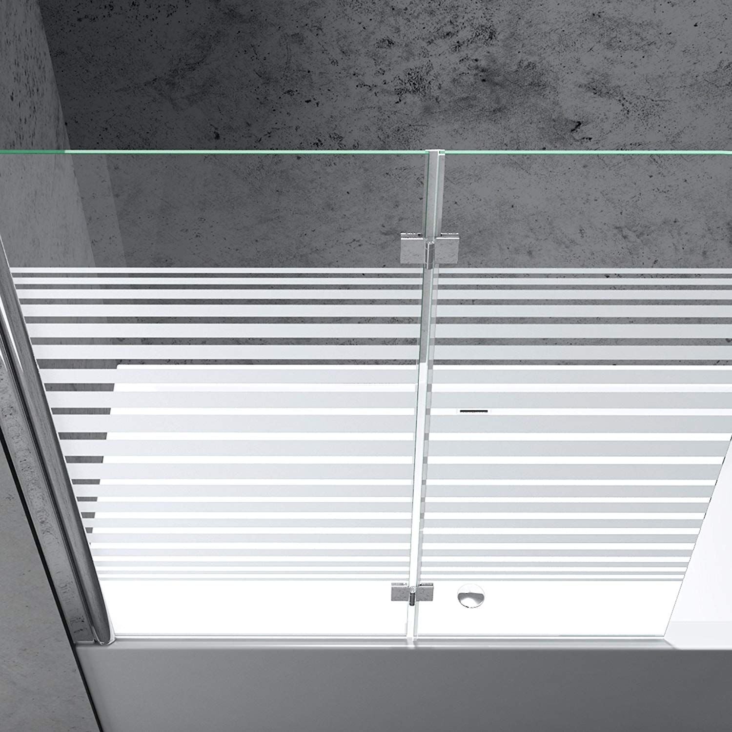 Paravan cada pliabil EGO-1408S, 120x140 cm, sticla sablata partial 6 mm, pivotant 180°, tratament Nano Easy Clean