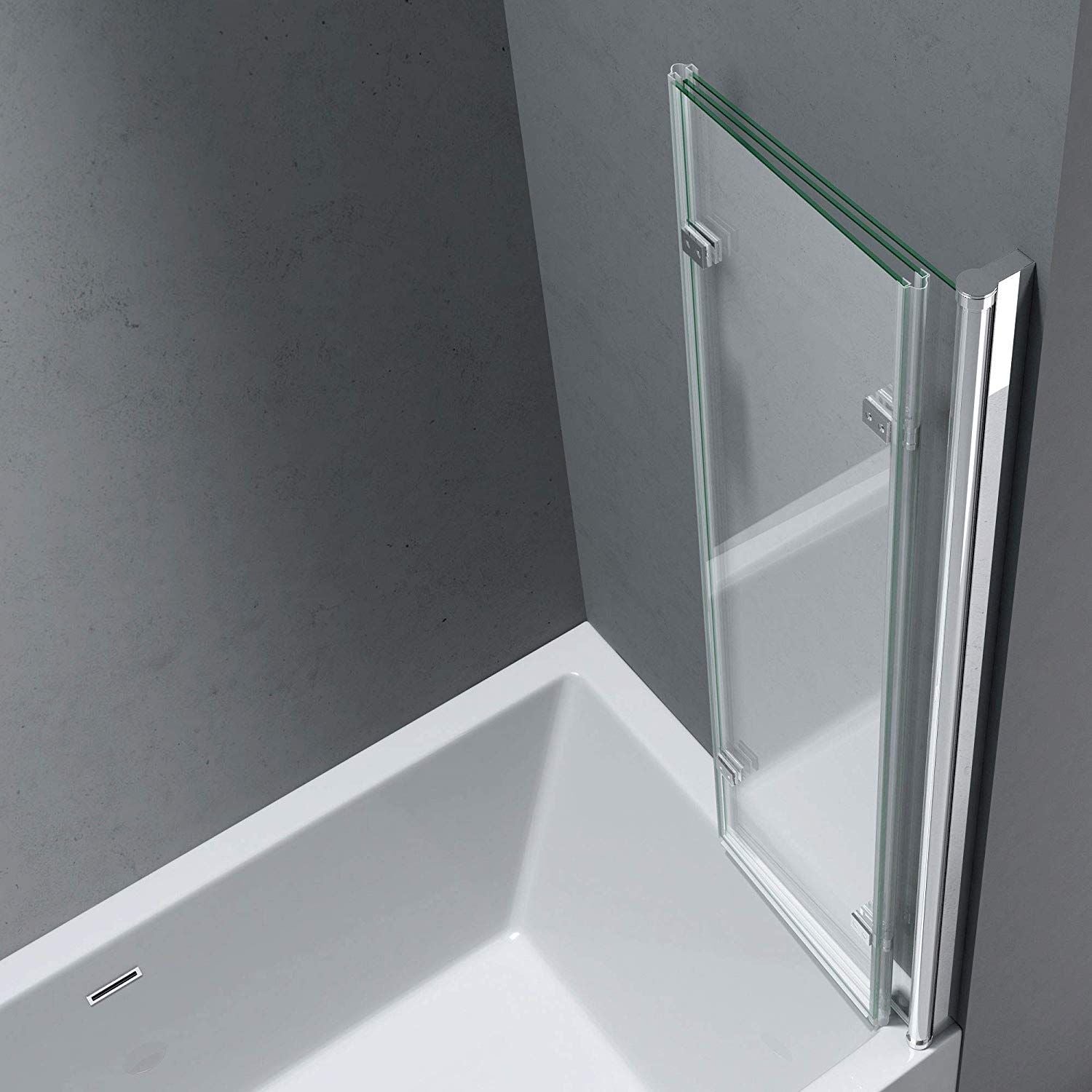 Paravan pliabil 116, 130x140 cm, sticla 6 mm, pivotant 180°, montaj pe dreapta, tratament Nano Easy Clean