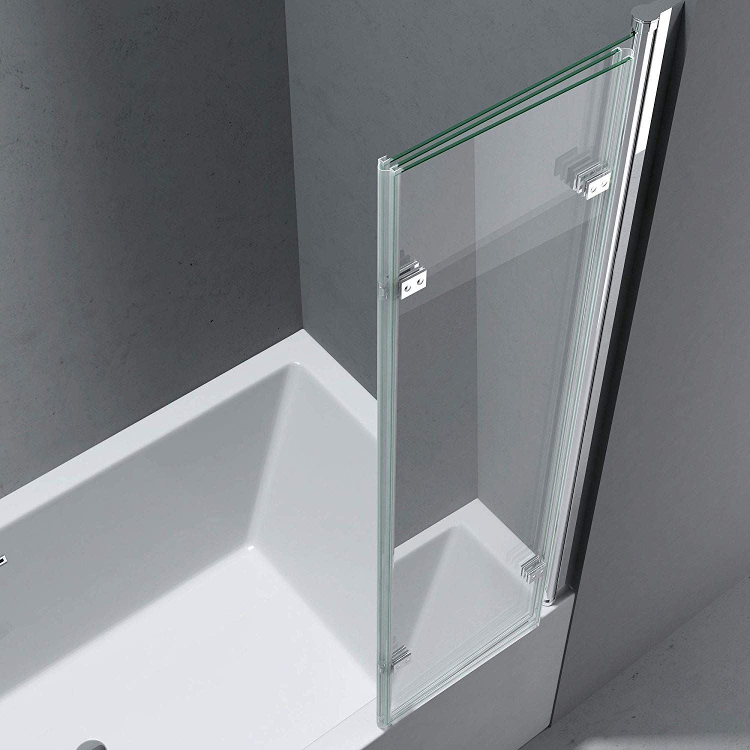 Paravan pliabil 116, 130x140 cm, sticla 6 mm, pivotant 180°, montaj pe dreapta, tratament Nano Easy Clean