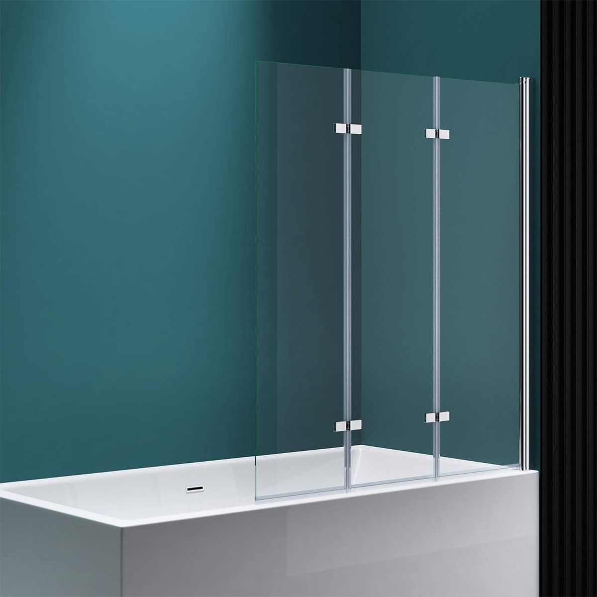 Paravan pliabil 116, 130x140 cm, sticla 6 mm, pivotant 180°, montaj pe dreapta, tratament Nano Easy Clean