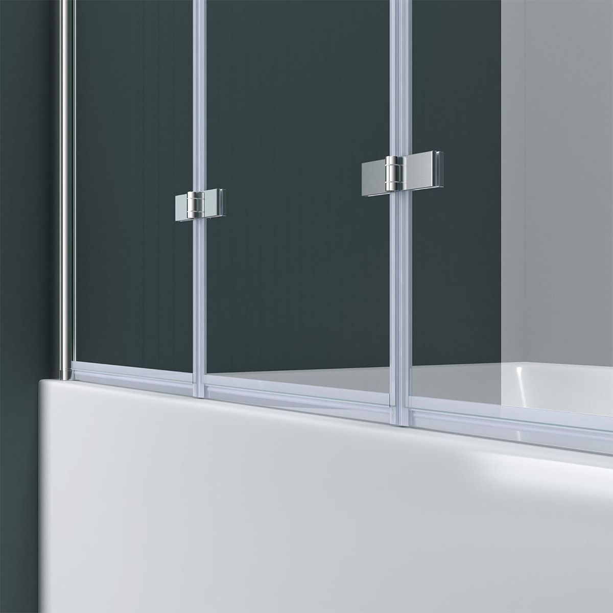 Paravan pliabil 116,130x140 cm, sticla 6 mm, pivotant 180°, montaj pe stanga, tratament Nano Easy Clean