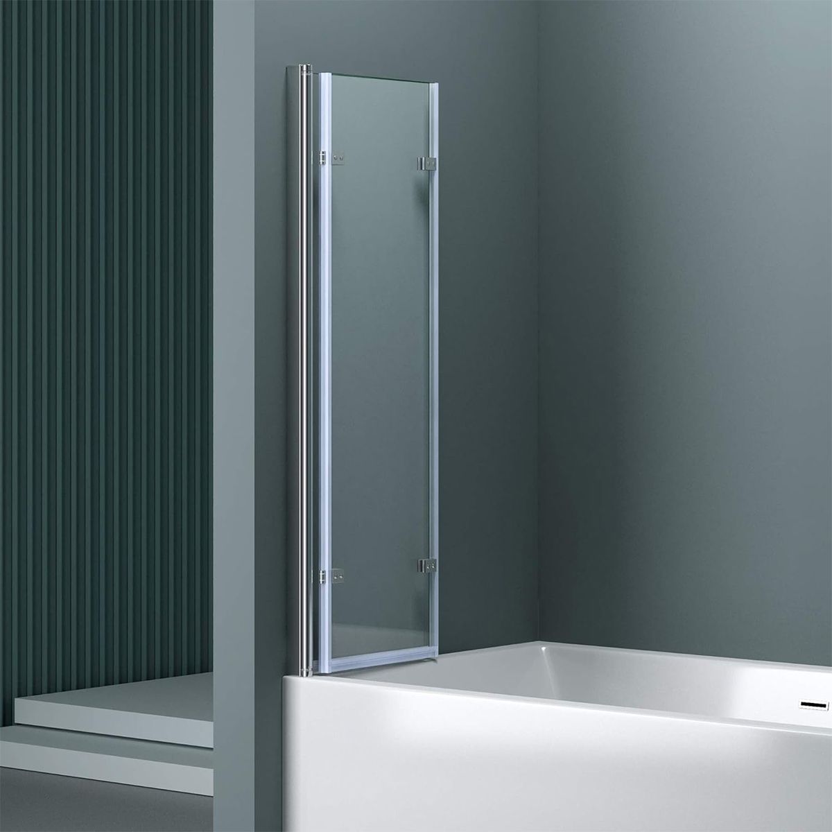 Paravan pliabil 116,130x140 cm, sticla 6 mm, pivotant 180°, montaj pe stanga, tratament Nano Easy Clean