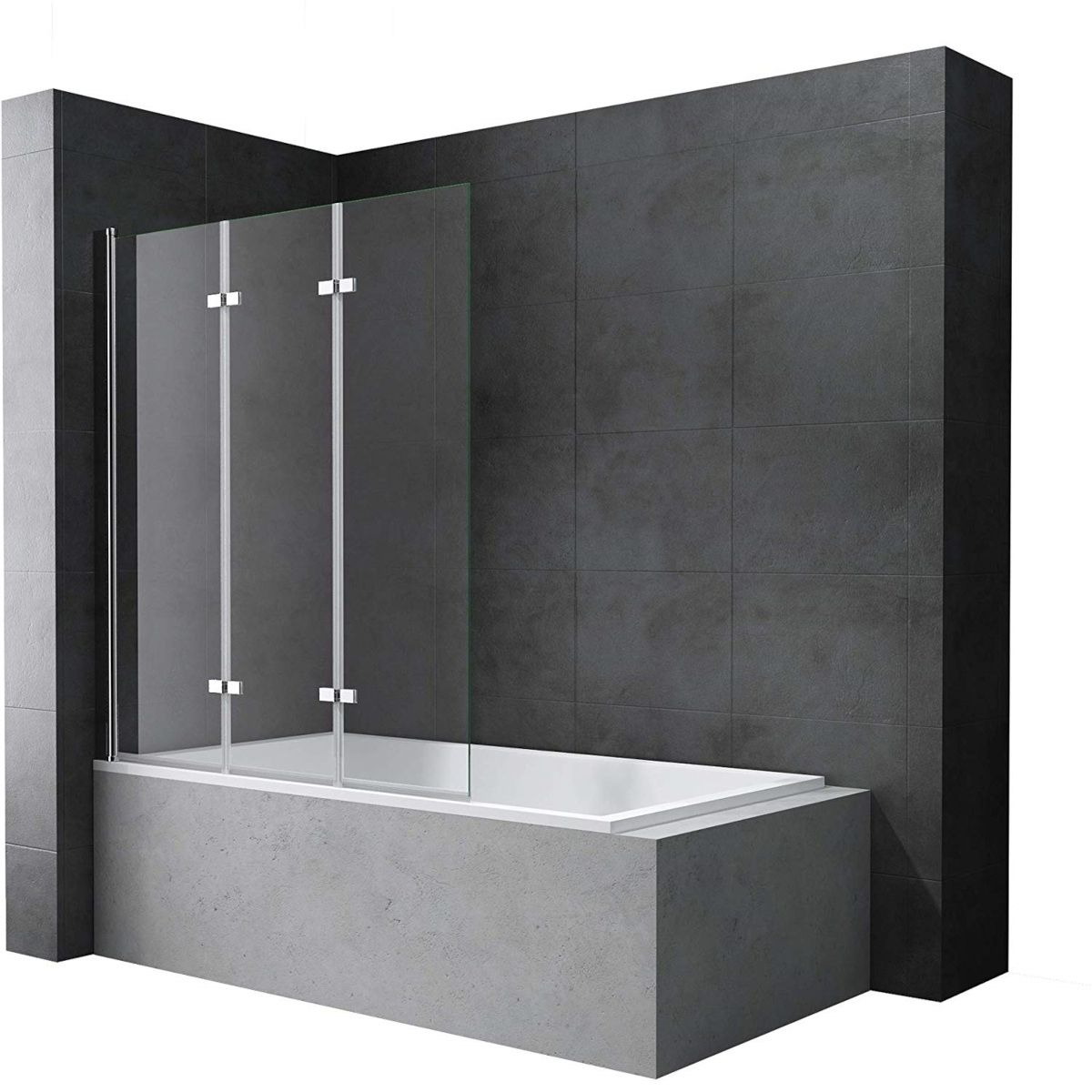Paravan pliabil 116,130x140 cm, sticla 6 mm, pivotant 180°, montaj pe stanga, tratament Nano Easy Clean